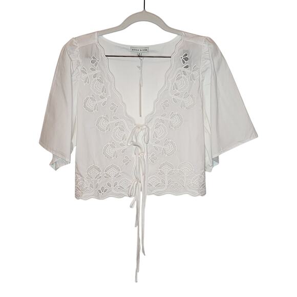 Tuckernuck Moon River  White Eyelet Top Sz M - Picture 5 of 7